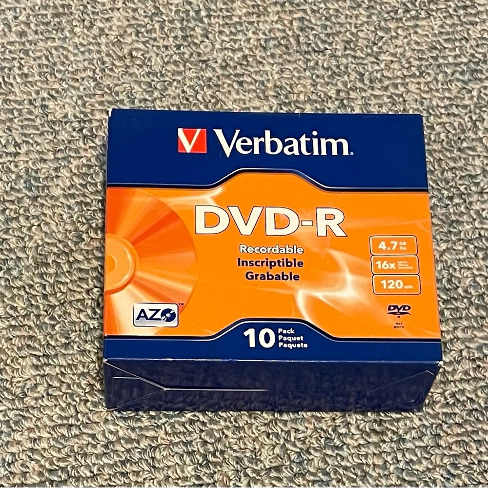Brand new 10 DVD-R recordable DVDs NWT